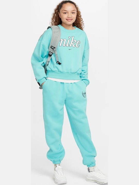 Fleece Παιδικό Φούτερ Τιρκουάζ Sportswear Club