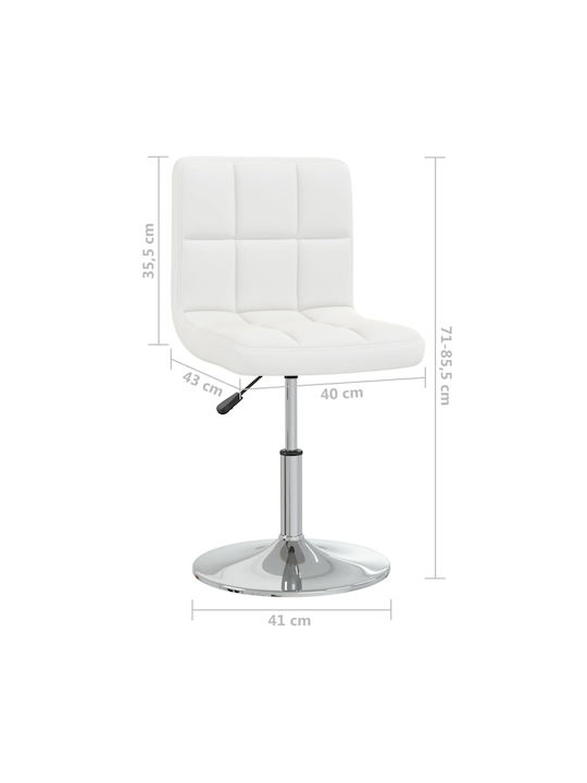 Stool Bar with Adjustable Height White 40x43x71-85.5cm