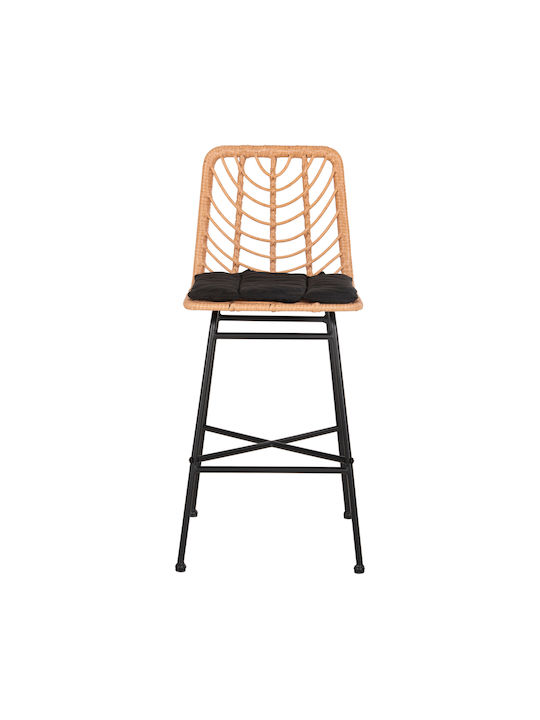 Scaun Rafturi și dulapuri pentru vin de Grădină Rattan Gerald cu pernă Black, Beige 1buc 47x47x101cm