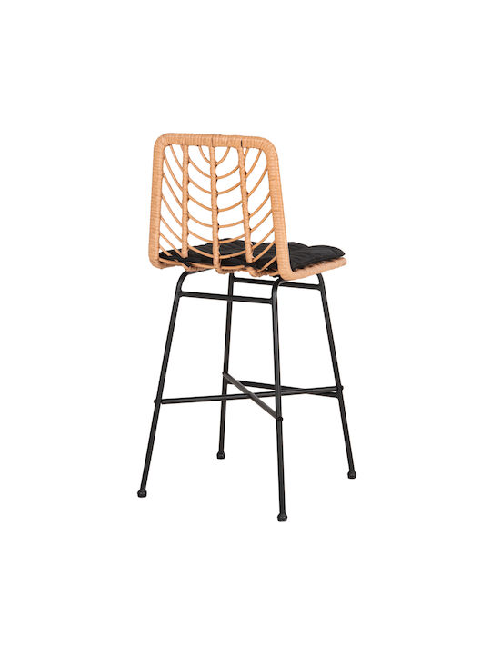Scaun Rafturi și dulapuri pentru vin de Grădină Rattan Gerald cu pernă Black, Beige 1buc 47x47x101cm