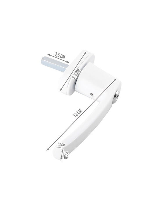 Malatec Window Handles White 13mm (Hole Centers 20mm)