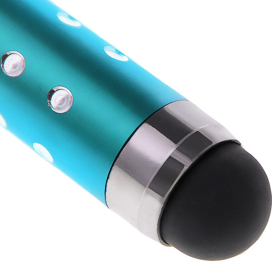 Avizar Retractable Pen with Rhinestones Γραφίδα Αφής σε Τιρκουάζ χρώμα STYL-MINI-DIAM-TURK