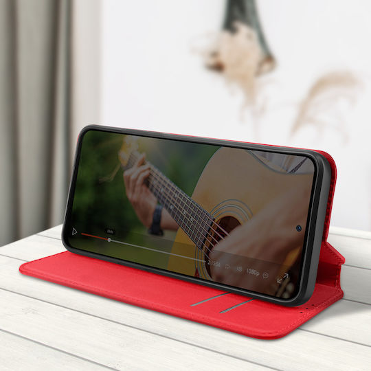 Flip-Hülle Nokia G20 Magnetische Kartenhalterung Video-Unterstützung Rot