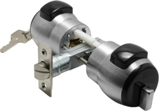 Meroni Serrature Meroni Nova Knob Lock Gray with Button & Key Hotel Use