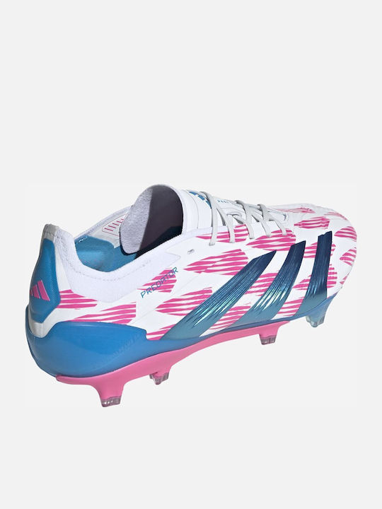 adidas Predator Elite Ποδοσφαιρικά Παπούτσια με Τάπες FG Cloud White / Solar Blue / Solar Pink