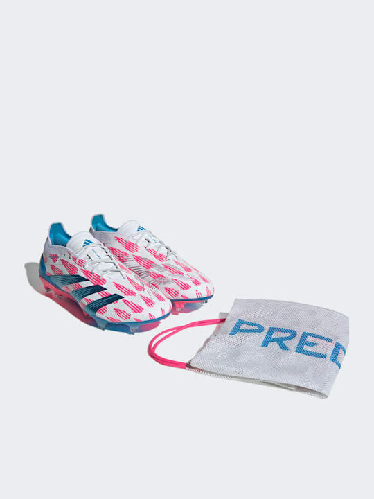 adidas Predator Elite Ποδοσφαιρικά Παπούτσια με Τάπες FG Cloud White / Solar Blue / Solar Pink
