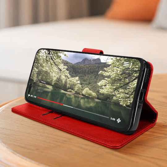 Red Flip Case Card Holder Video Support Honor Magic 5 Pro