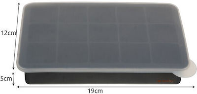 Silicone Ice Cube Tray with Lid Gray