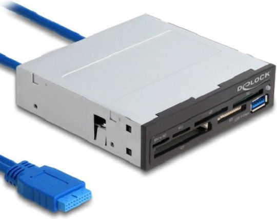 DeLock Intern Cititor de Carduri USB 3.0 pentru /S/D/ /m/i/c/r/o/S/D/ /M/e/m/o/r/y/S/t/i/c/k/ / / /x/D/ Gri