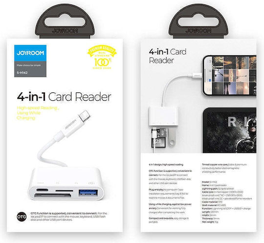 Joyroom S-H142 Card Reader Lightning για SD/microSD Λευκό