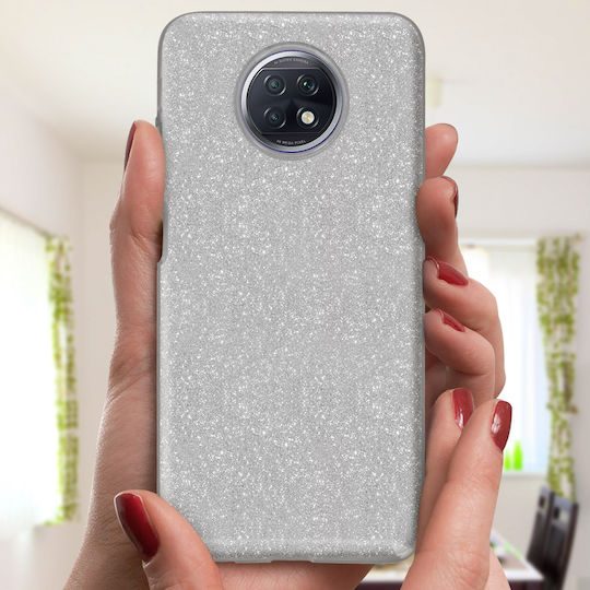 Back Cover Xiaomi Redmi Note 9t 5g Glitter Removable Rigid Silicone Silver