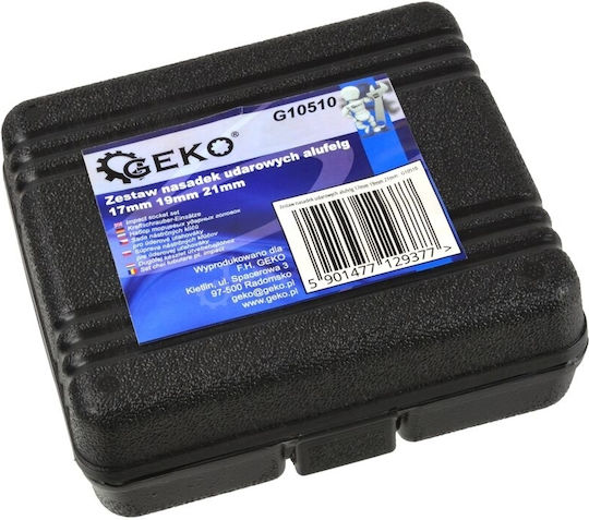 Satz 3 Schlagschrauber Legierungen 17x19x21mm Geko G10510