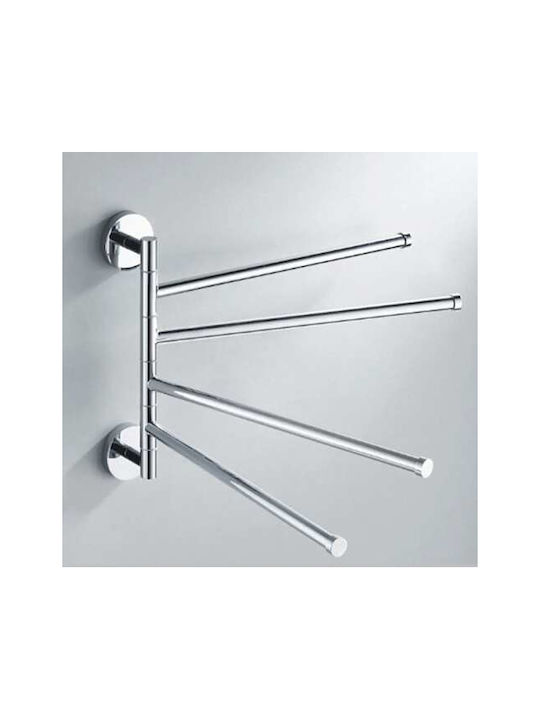 Single Wall-Mounted Bathroom Rail Silver