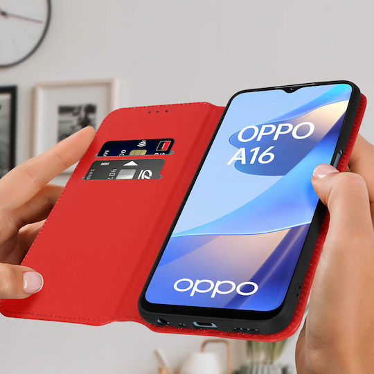 Case Oppo A16 A16s Clamshell Wallet Function Video Support Red