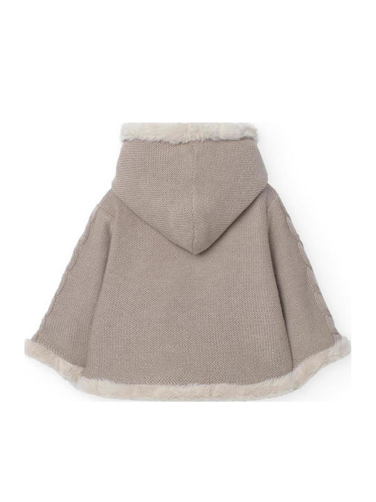 Kids Cardigan Cotton with Hood Beige