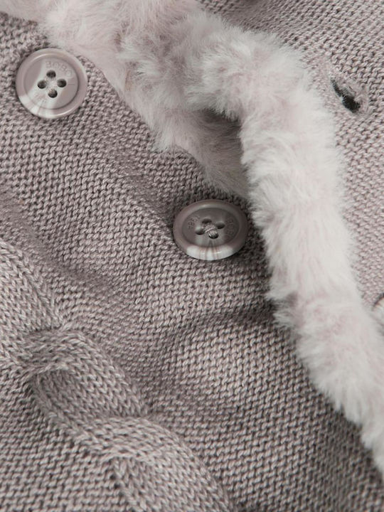 Kids Cardigan Cotton with Hood Beige
