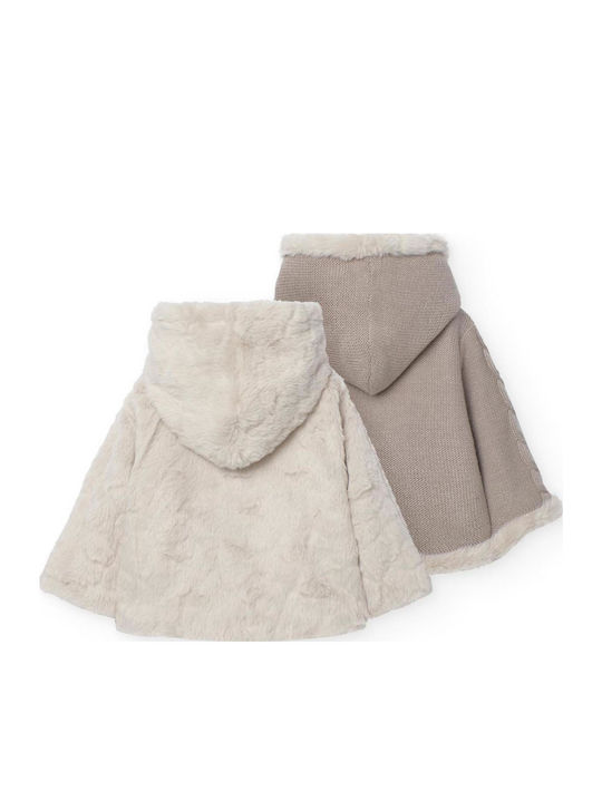 Kids Cardigan Cotton with Hood Beige