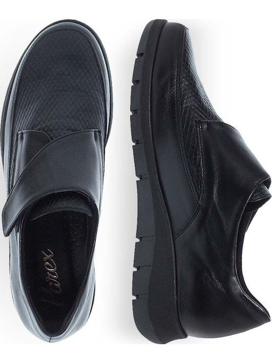 Damen Slip-Ons Leder Schwarze