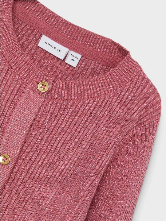 Kids Cardigan Knitted Rose Wine