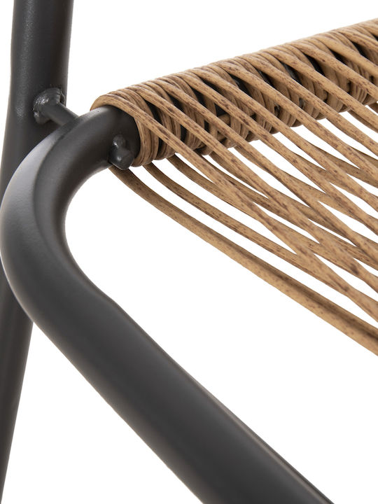 Gartenstühle Rattan Avril Grau Natur 54.5x56x78cm