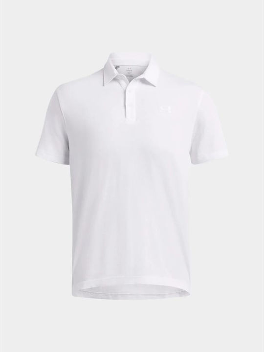 Under Armour Ανδρική Αθλητική Μπλούζα Κοντομάνικη Polo Λευκή