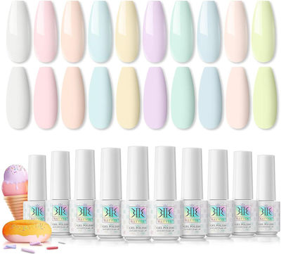 Oja Gel Set Nails 10 Uv Colors Home Manicure Kit Macaroon