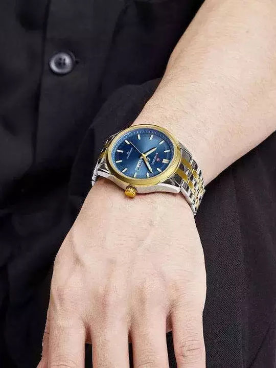 Naviforce Naviforce Men's Watch Battery with Gold Metal Bracelet