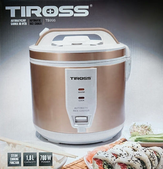 Tiross Rice Cooker 700W with Capacity 1.8lt