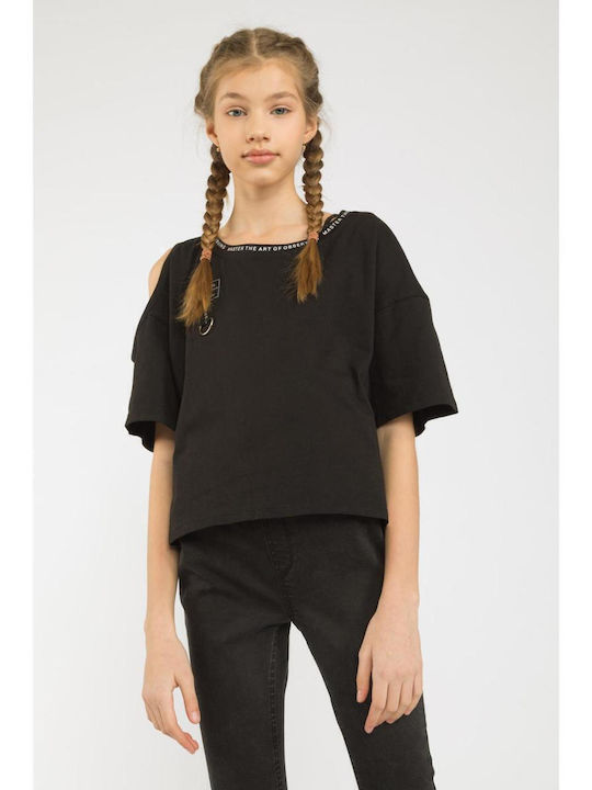 Bluză pentru copii Cu mânecă scurtă Black