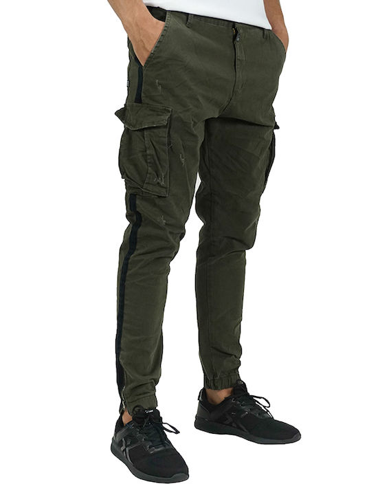 Cover Trousers Cargo Elastic in Slim Fit Khaki