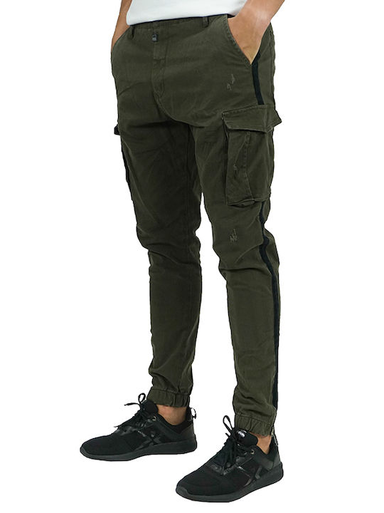 Cover Trousers Cargo Elastic in Slim Fit Khaki