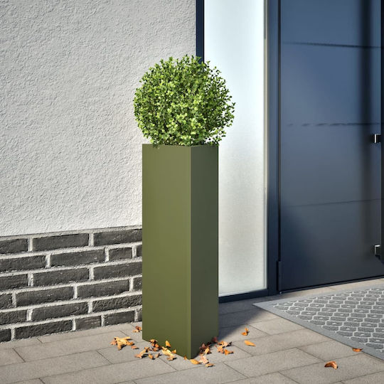 vidaXL Set 2 Metallische Blumenkästen Grün 30cm