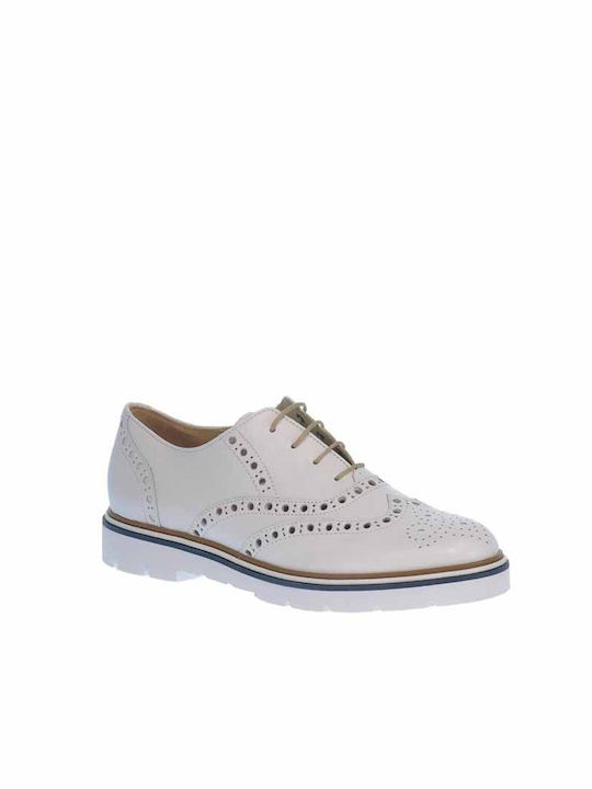 Gabor Tiou 6146421 White Piele Oxford-uri pentru femei în Alb Culore 61.464.21