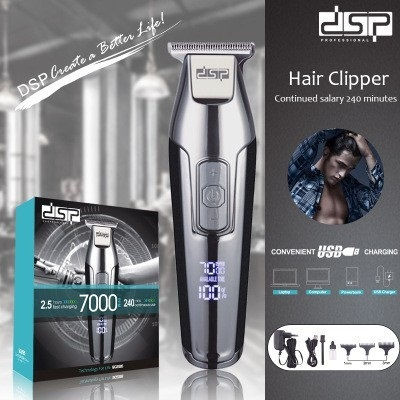 DSP 90286 Επαγγελματική Επαναφορτιζόμενη Κουρευτική Μηχανή Ασημί 562588
