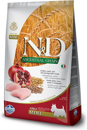 Farmina Ancestral Grain 7kg Hrană Uscată pentru Câini Adulţi de Rase Mici cu Pui și Rodii de rodie