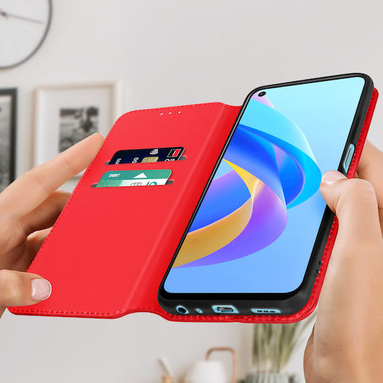 Hülle Oppo A76 Realme 9i Brieftaschenfunktion Video-Unterstützung Rot