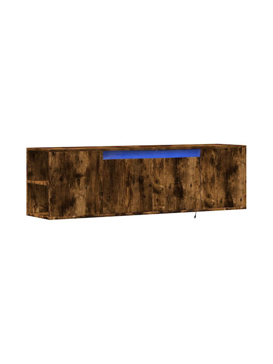 TV Stand Wooden with LED Lighting Smoky Oak L135xW31xH39.5cm