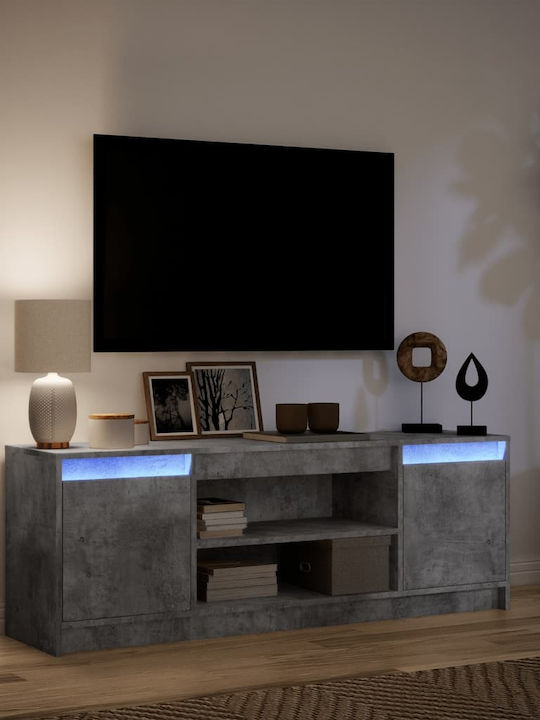 TV-Ständer mit LED-Beleuchtung Grau M139.5xT34xH50cm