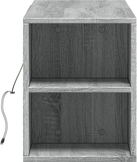 TV Stand with LED Lighting Gray Sonoma M135xD31xH39.5cm