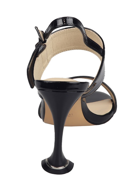 AM-SR929-0111 Leder Sandalen Anatomisch Schwarz