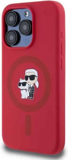 Karl Lagerfeld Karl&Choupette Umschlag Rückseite Kunststoff / Silikon Rot (iPhone 15 Pro)