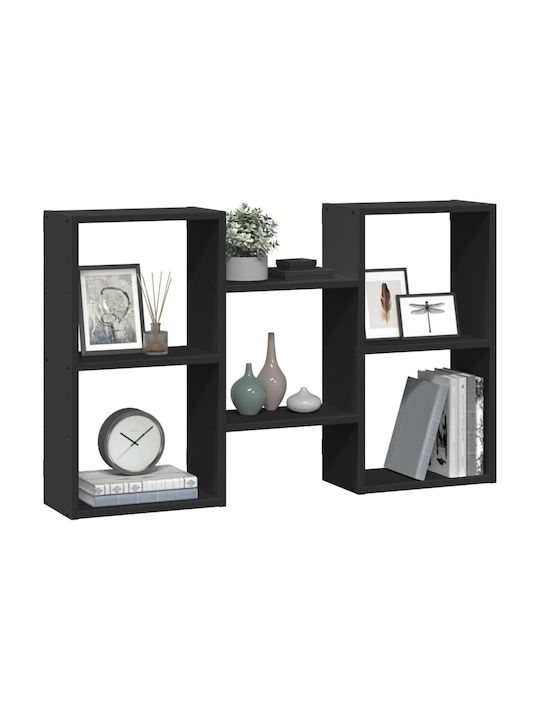 Shelf Wall Black Velvet-Black Metal 96x18x60cm