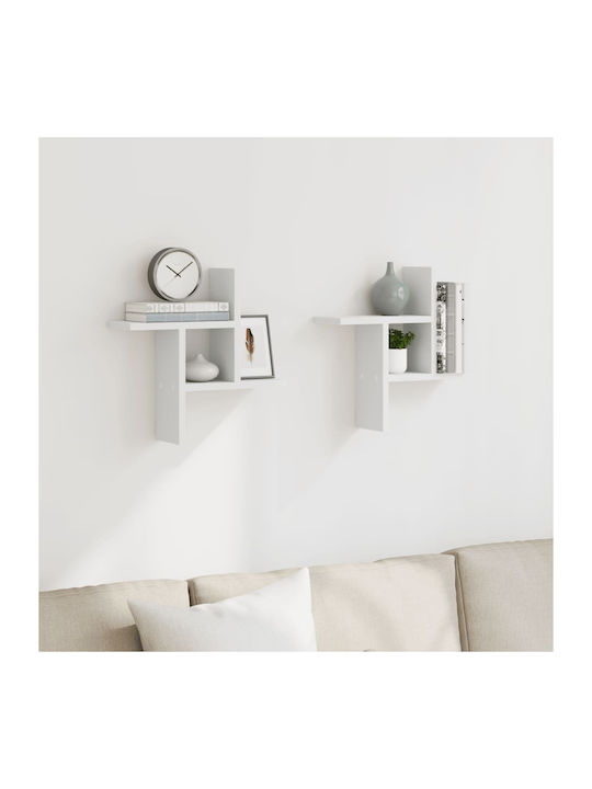 Shelves Wall White 2pcs 38x12x38cm