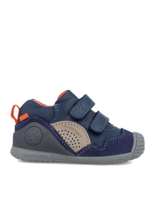 Παιδικά Sneakers High Ανατομικά με Σκρατς Μπλε