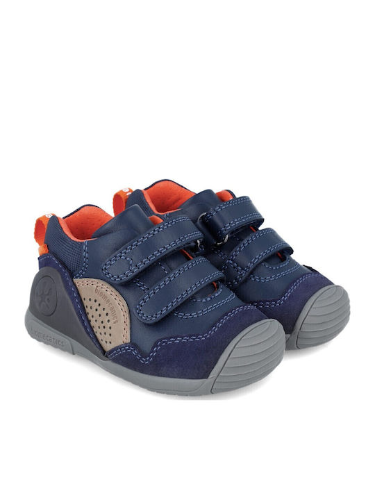 Παιδικά Sneakers High Ανατομικά με Σκρατς Μπλε