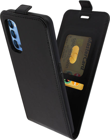 Case Oppo Reno 4 Vertical Flap Card Holder Protection Black