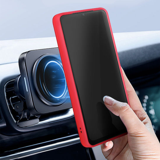 Avizar Ring Case Redmi A3 Shockproof Magnetic Compatible Stand Function Red
