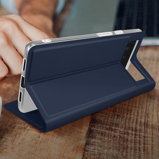 Carcasă Google Pixel 6 cu suport pentru carduri, funcție de stand, finisaj satinat, albastru închis