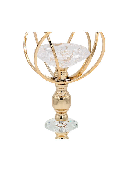 Keskor Candle Holder Metal in Gold Color 12x12x27cm 1pcs