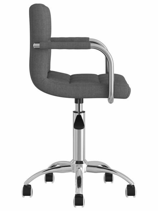 Rotating Chair Visitor with Arms & Wheels in Gray Color 50x47x74.5cm 1pcs